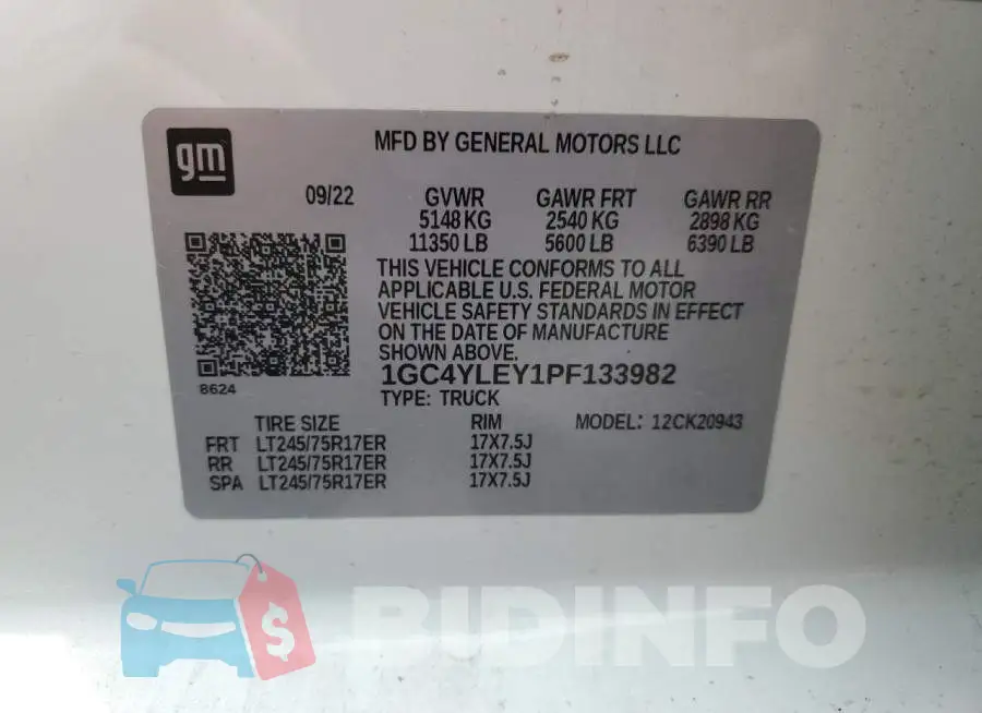 1GC4YLEY1PF133982 Photo# 12