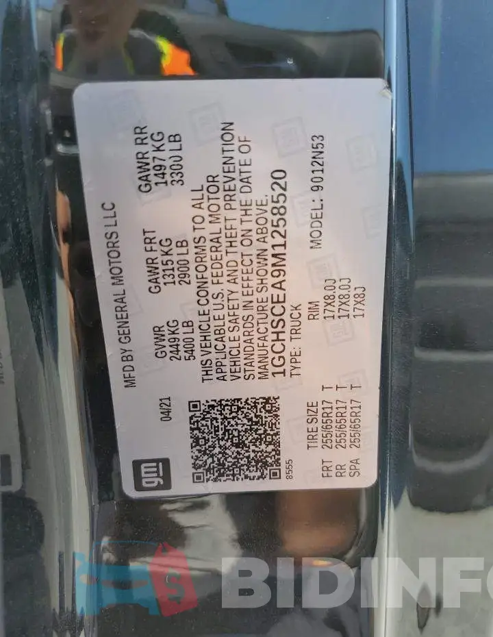 1GCHSCEA9M1258520 Photo# 12