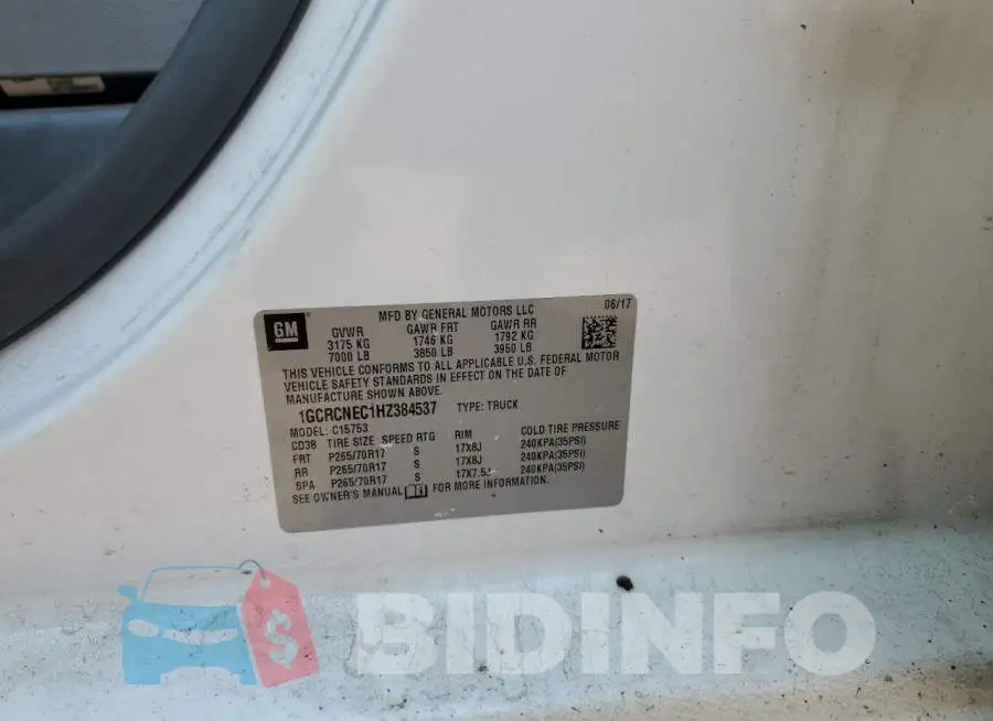 1GCRCNEC1HZ384537 Photo# 12