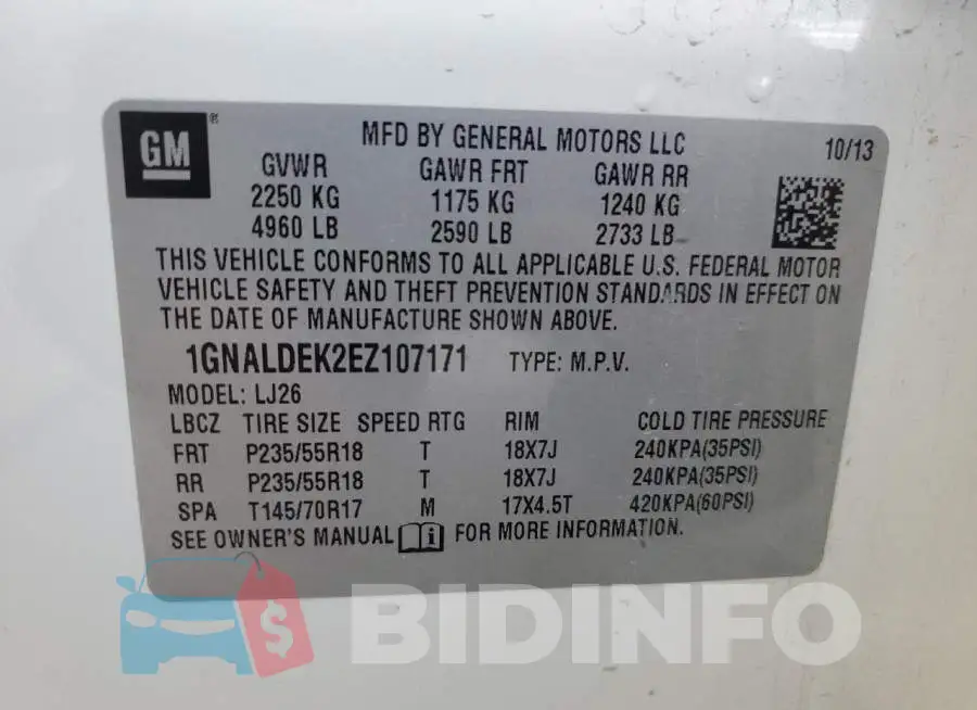 1GNALDEK2EZ107171 Photo# 13
