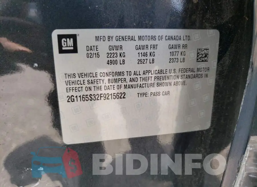 2G1165S32F9215622 Photo# 12