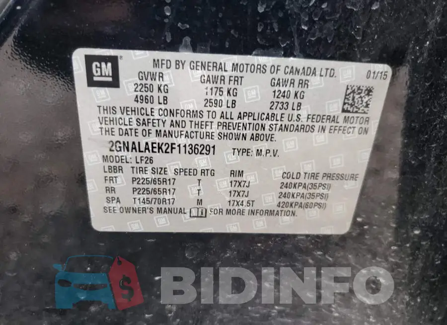2GNALAEK2F1136291 Photo# 13