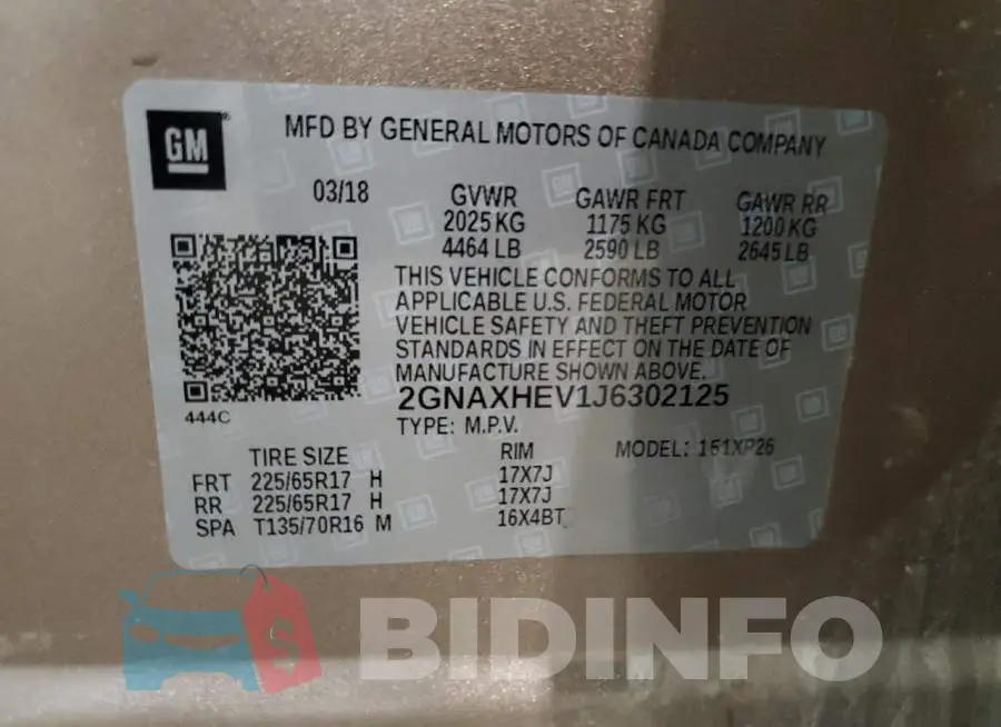 2GNAXHEV1J6302125 Photo# 13