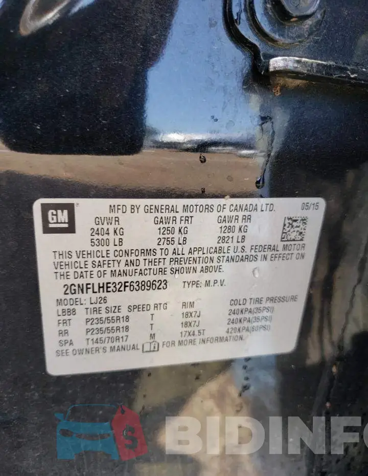 2GNFLHE32F6389623 Photo# 12