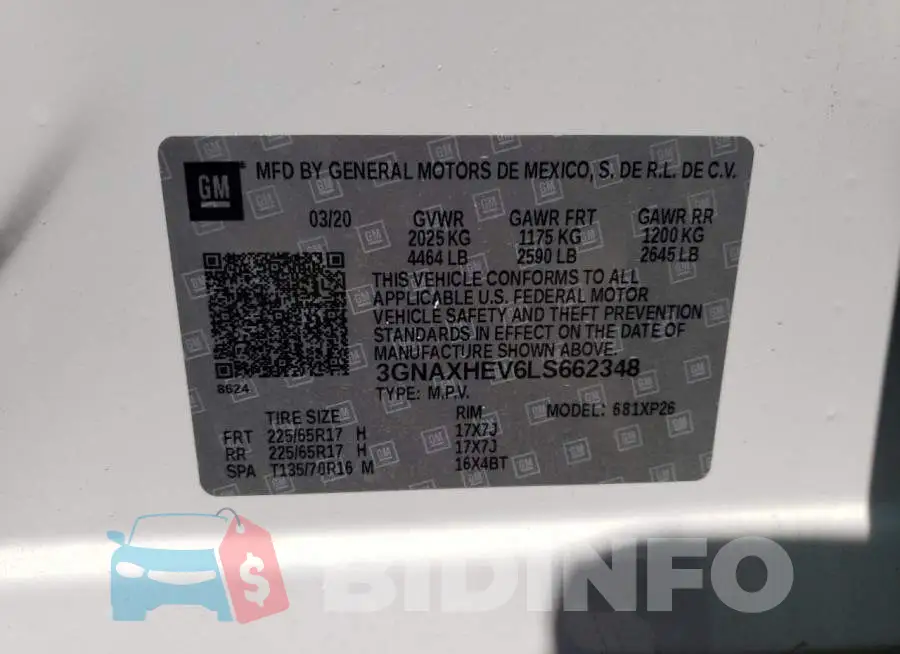 3GNAXHEV6LS662348 Photo# 12