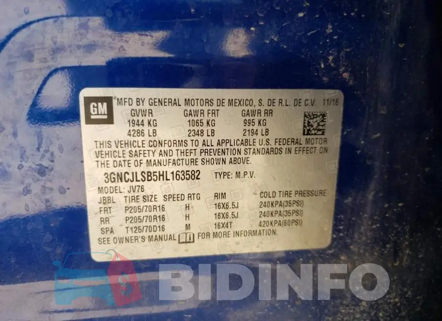 3GNCJLSB5HL163582 Photo# 12