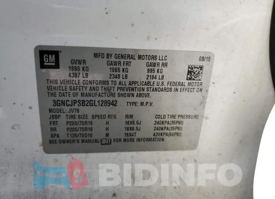 3GNCJPSB2GL128942 Photo# 13