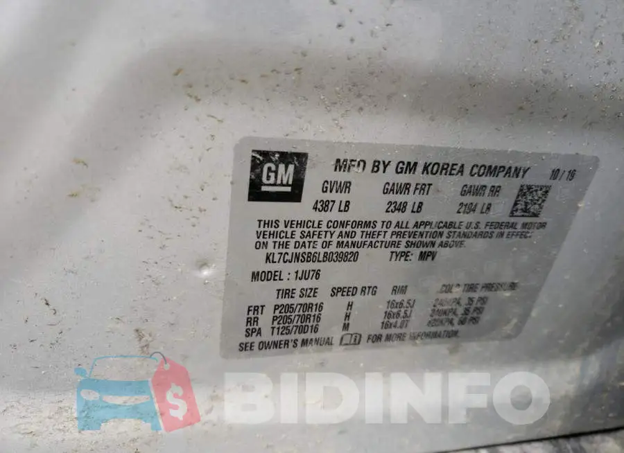 KL7CJNSB6LB039820 Photo# 12