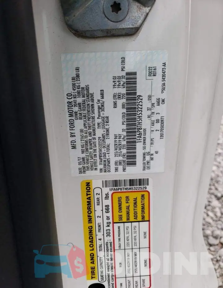 1FA6P8TH5H5322529 Photo# 12