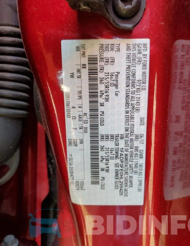 1FADP3FE0HL299426 Photo# 12