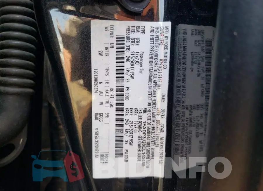 1FADP3J28EL142459 Photo# 13