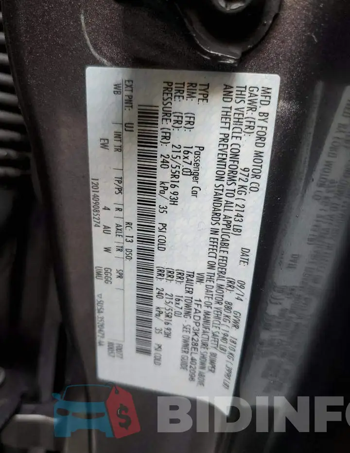1FADP3K28EL402096 Photo# 12