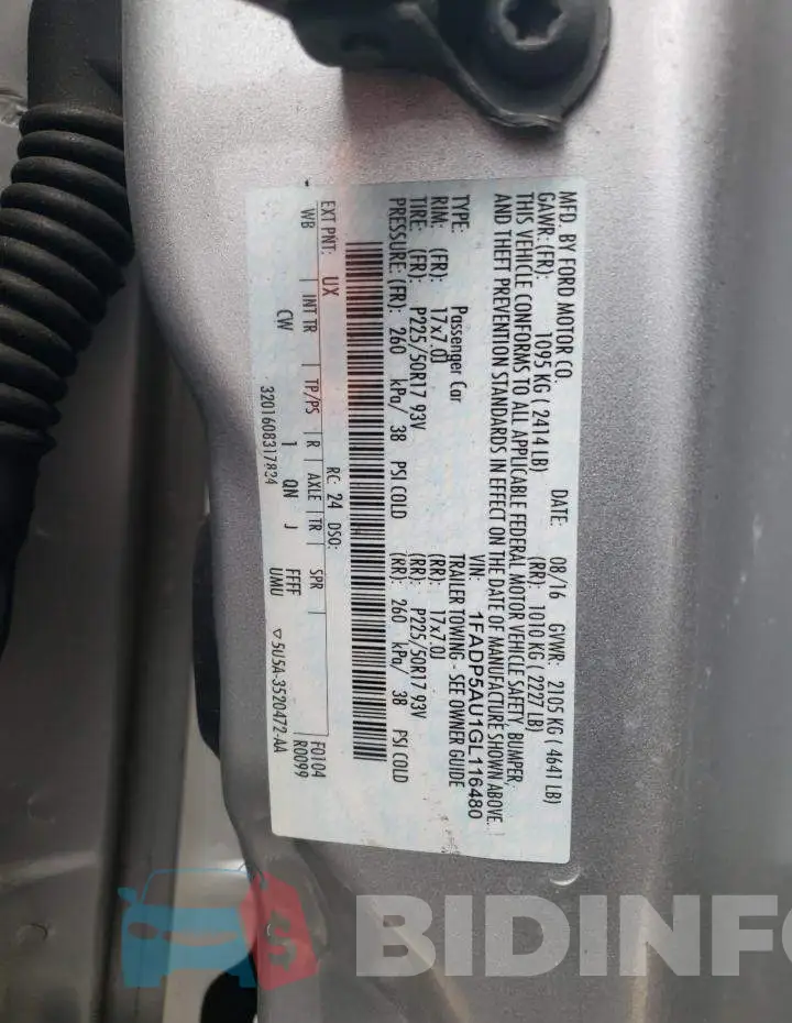 1FADP5AU1GL116480 Photo# 12