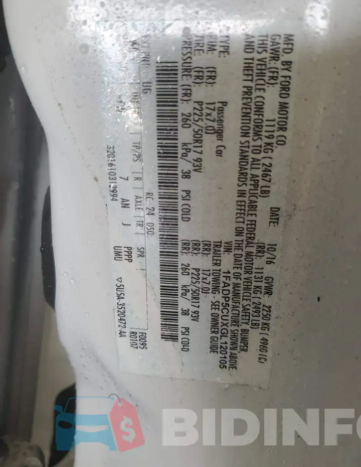 1FADP5CUXGL120105 Photo# 13