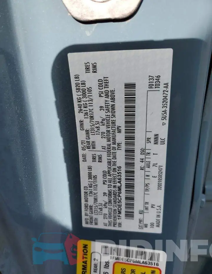 1FMDE5CP6MLA63516 Photo# 13