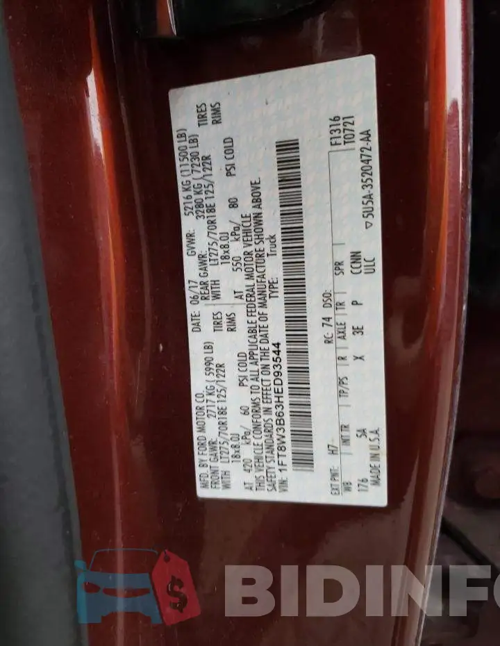 1FT8W3B63HED93544 Photo# 12