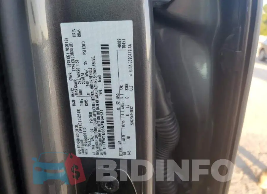 1FTFW1E88NFB64131 Photo# 12