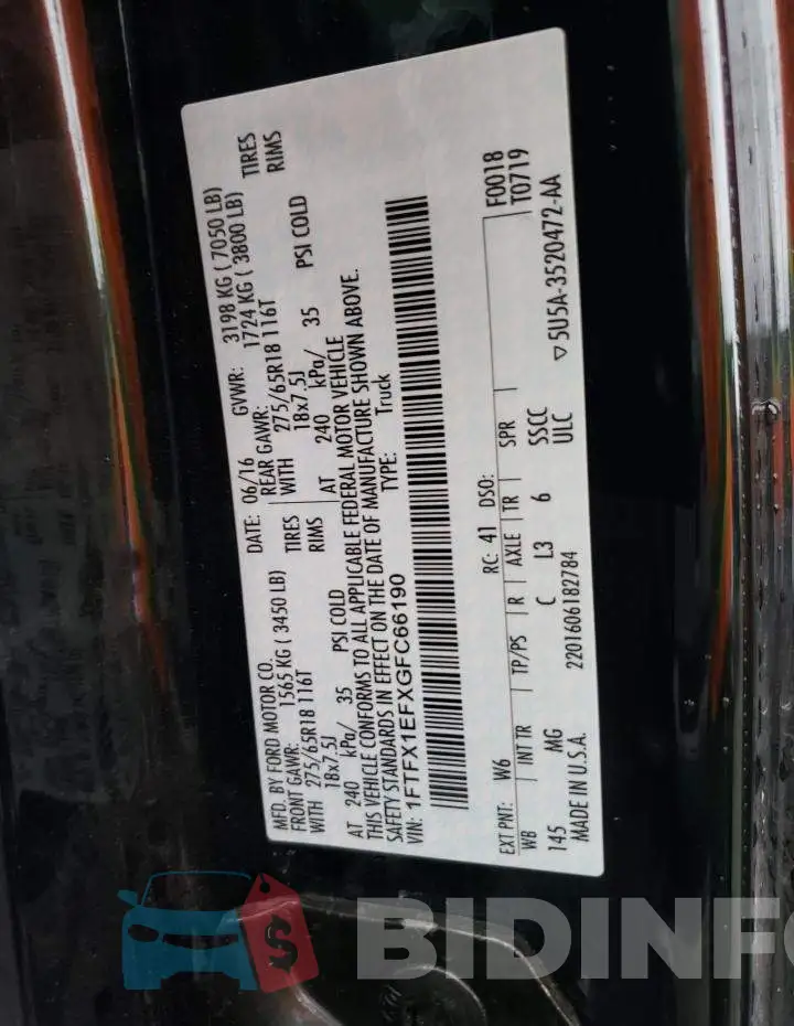 1FTFX1EFXGFC66190 Photo# 12