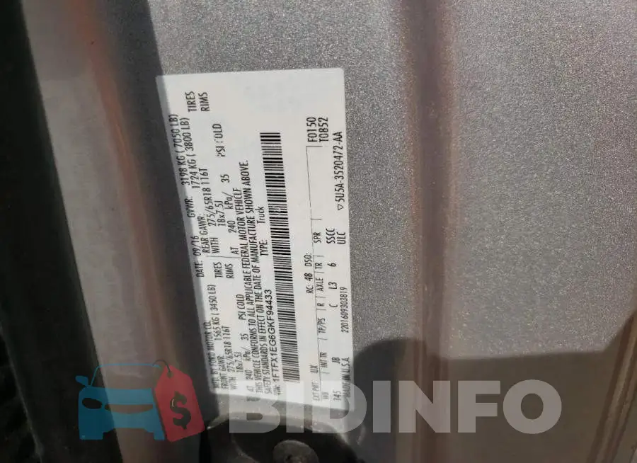 1FTFX1EG6GKF94433 Photo# 12