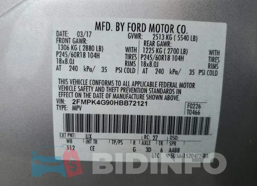 2FMPK4G90HBB72121 Photo# 12