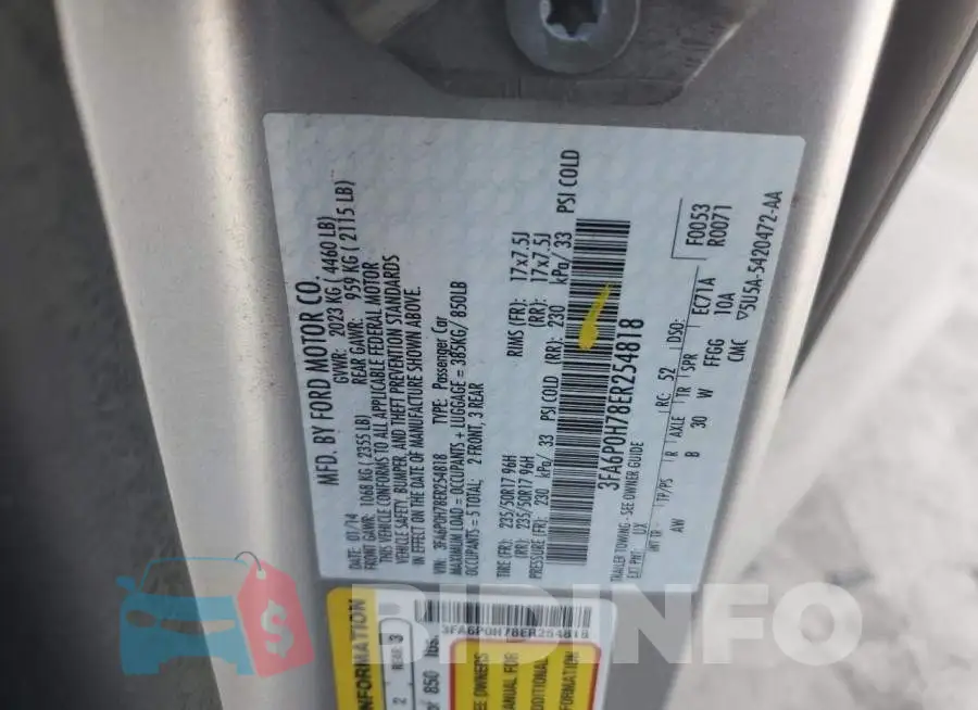 3FA6P0H78ER254818 Photo# 12