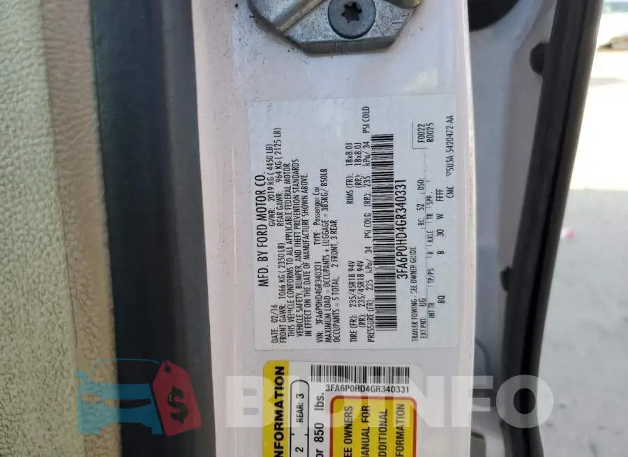 3FA6P0HD4GR340331 Photo# 12