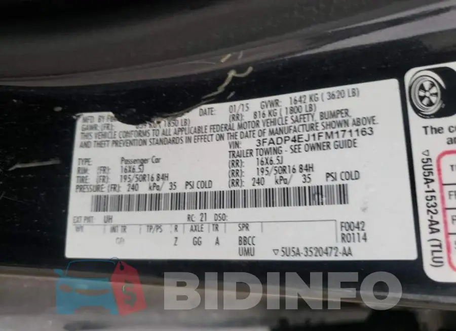 3FADP4EJ1FM171163 Photo# 10