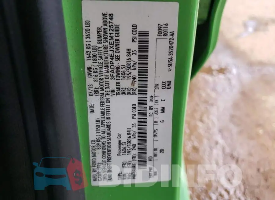 3FADP4EJXEM125748 Photo# 13