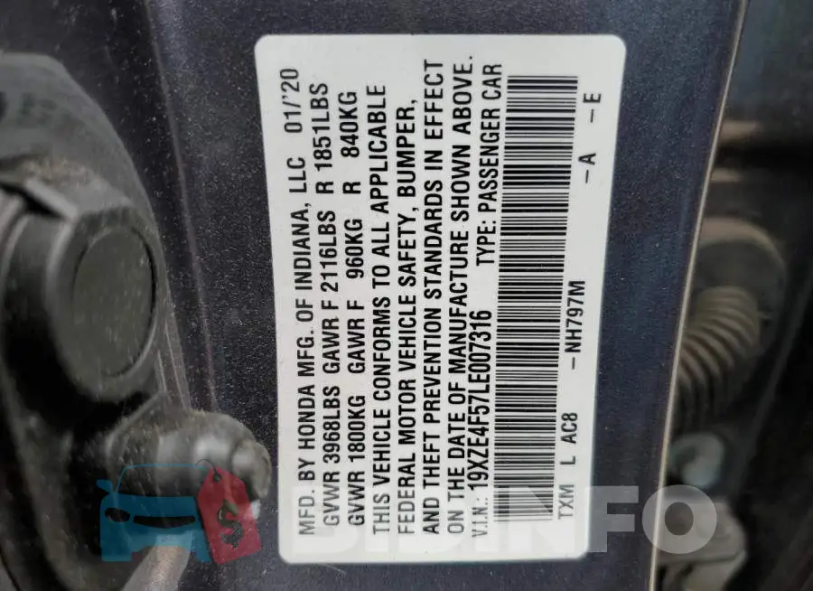 19XZE4F57LE007316 Photo# 12