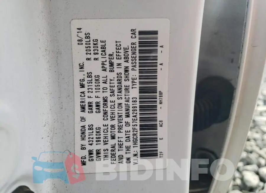 1HGCR2F57EA299183 Photo# 12