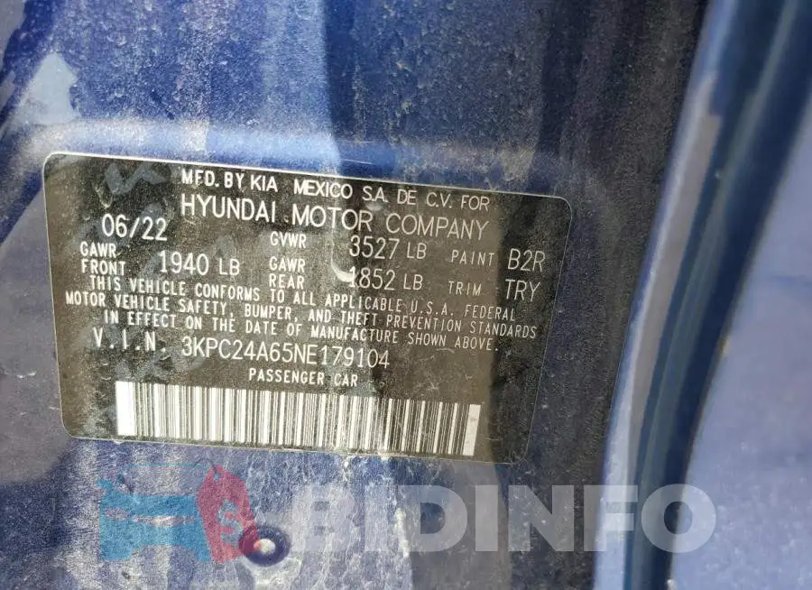 3KPC24A65NE179104 Photo# 12