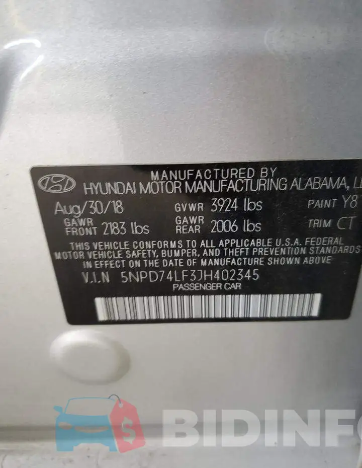 5NPD74LF3JH402345 Photo# 13