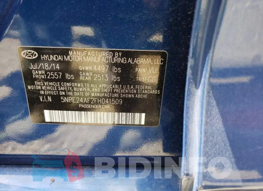 5NPE24AF2FH041509 Photo# 12