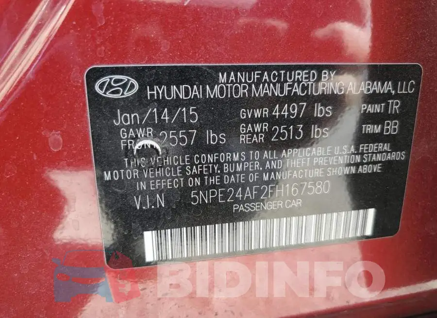 5NPE24AF2FH167580 Photo# 13