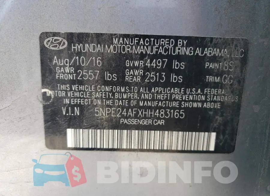 5NPE24AFXHH483165 Photo# 12