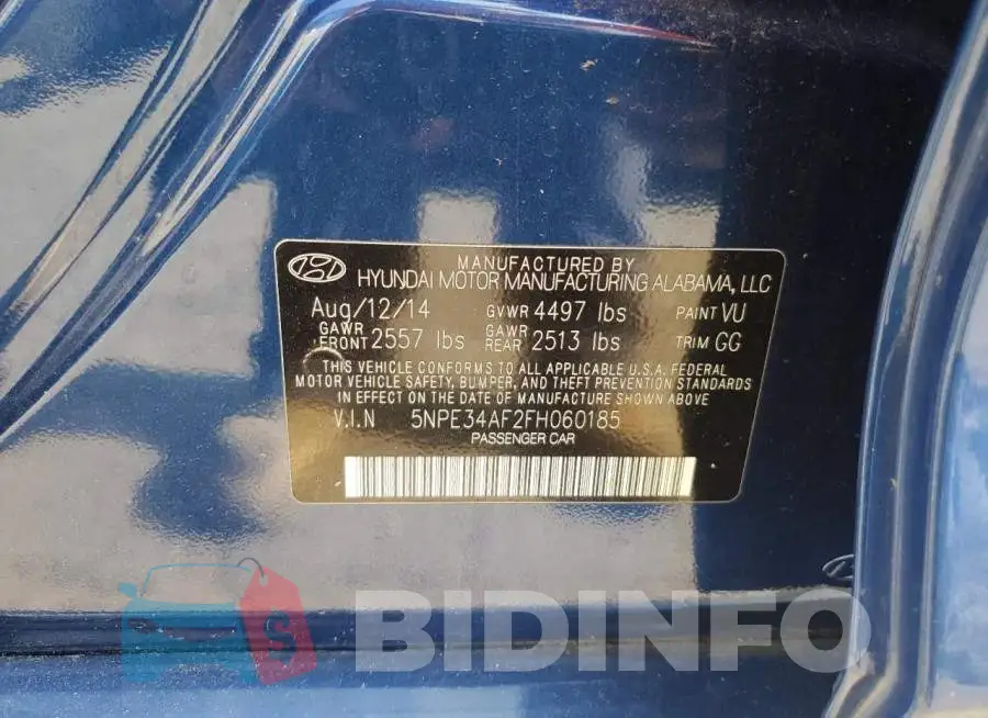 5NPE34AF2FH060185 Photo# 12