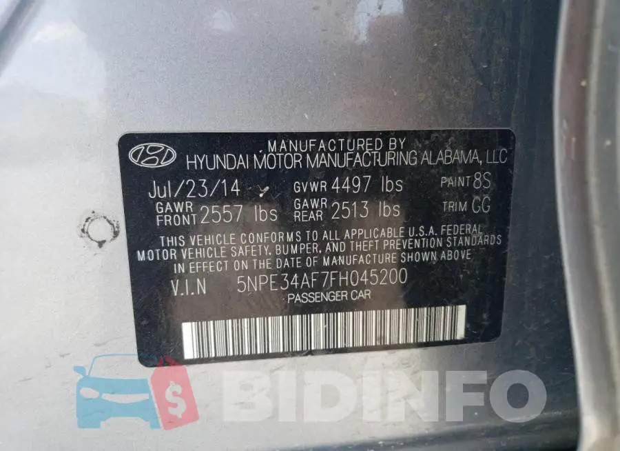5NPE34AF7FH045200 Photo# 13