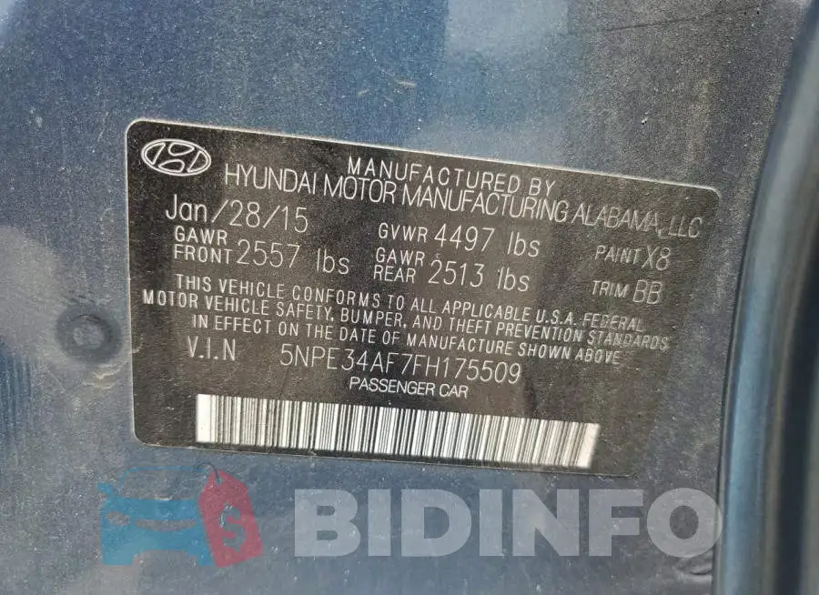5NPE34AF7FH175509 Photo# 12