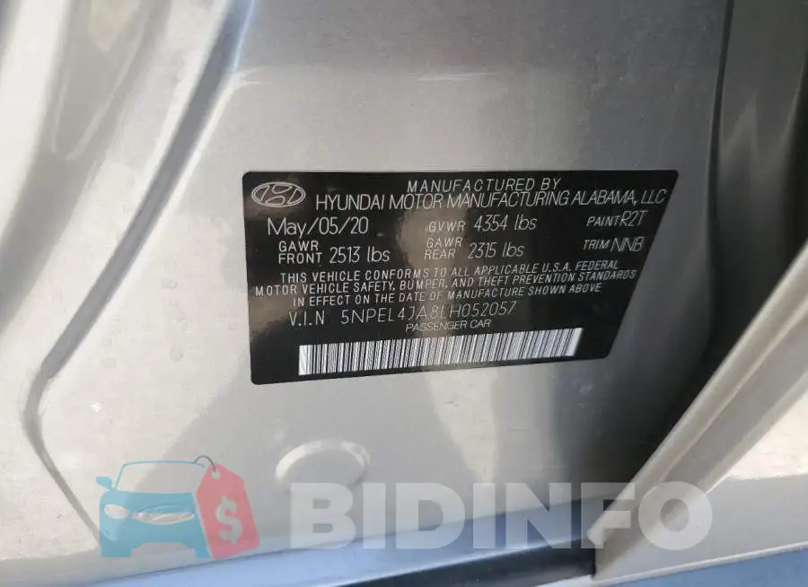 5NPEL4JA8LH052057 Photo# 12