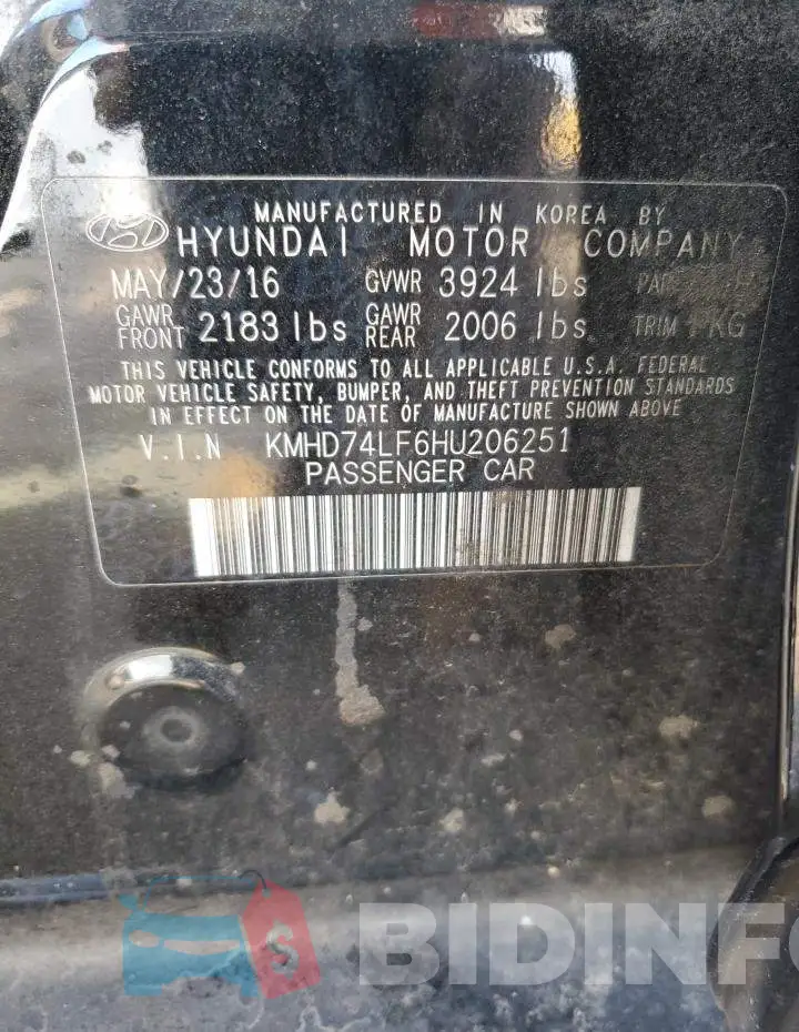 KMHD74LF6HU206251 Photo# 12
