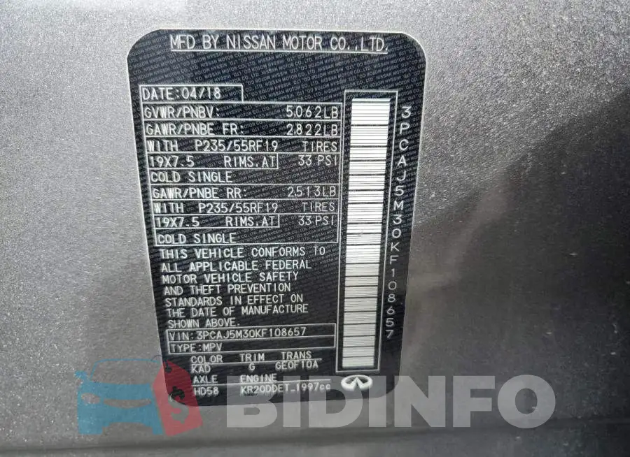 3PCAJ5M30KF108657 Photo# 12