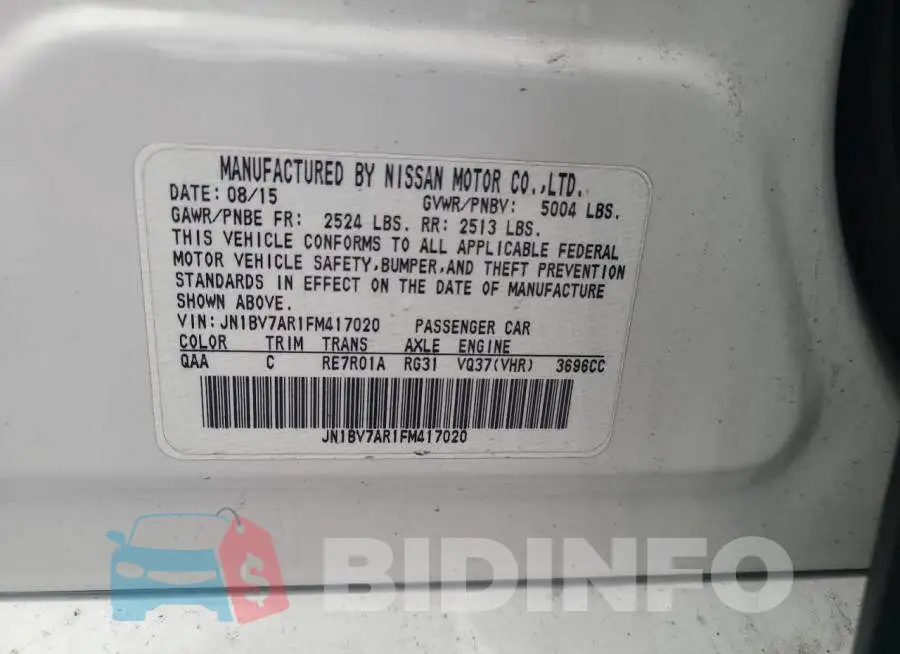 JN1BV7AR1FM417020 Photo# 12