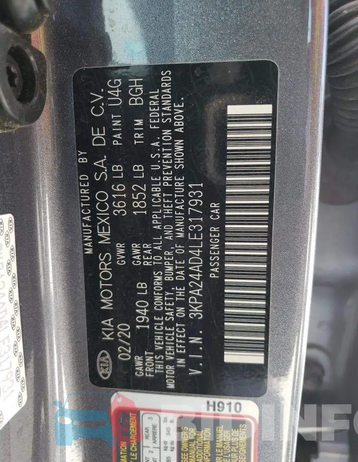 3KPA24AD4LE317931 Photo# 12