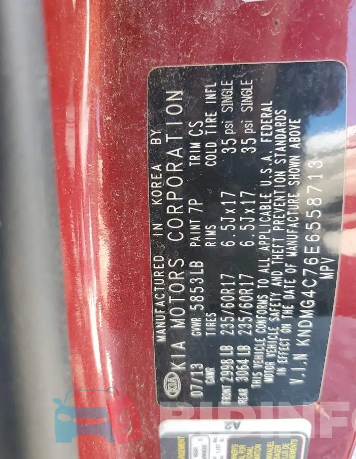 KNDMG4C76E6558713 Photo# 13