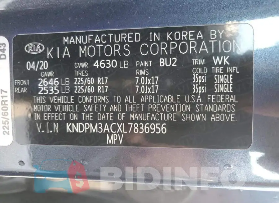 KNDPM3ACXL7836956 Photo# 12