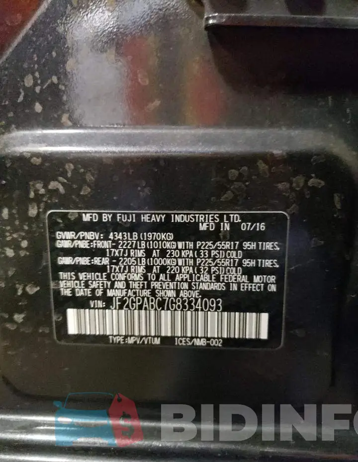 JF2GPABC7G8334093 Photo# 13