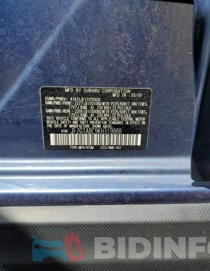 JF2GTABC9KH319888 Photo# 13