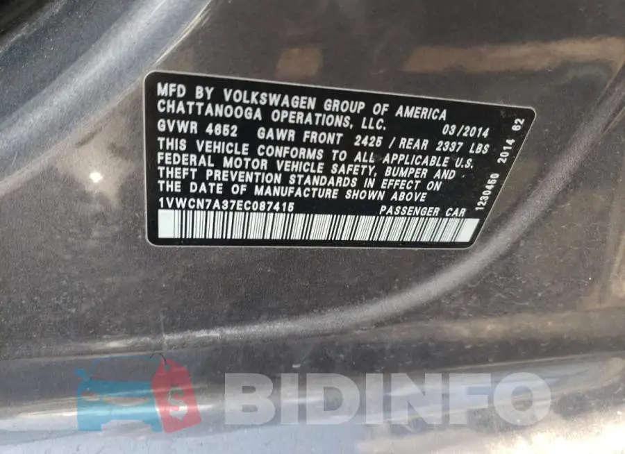 1VWCN7A37EC087415 Photo# 12