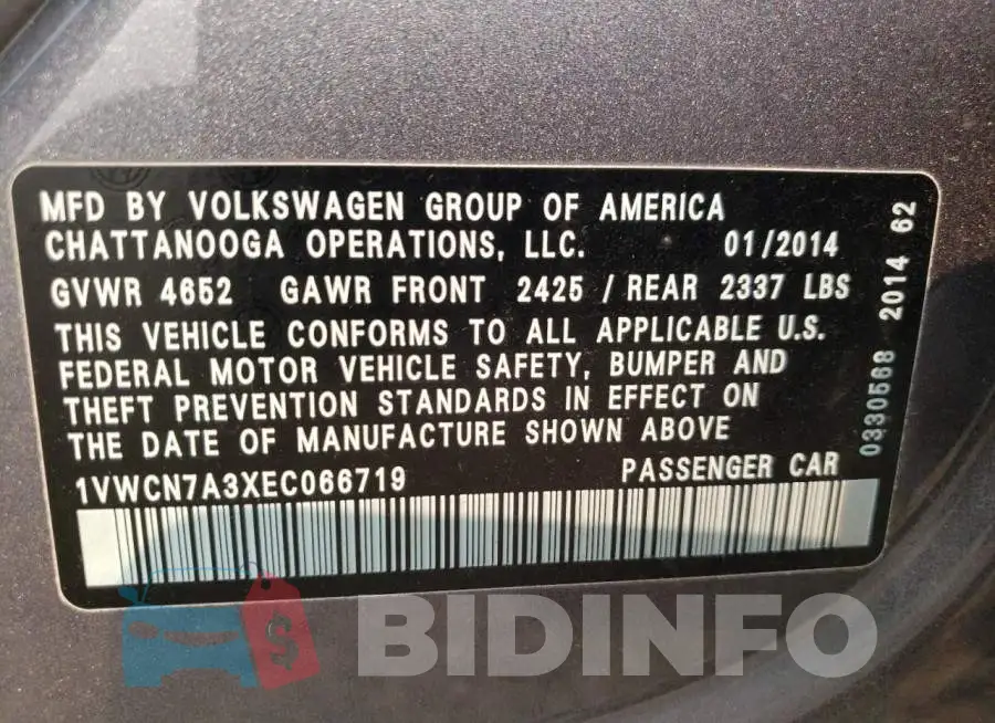 1VWCN7A3XEC066719 Photo# 12