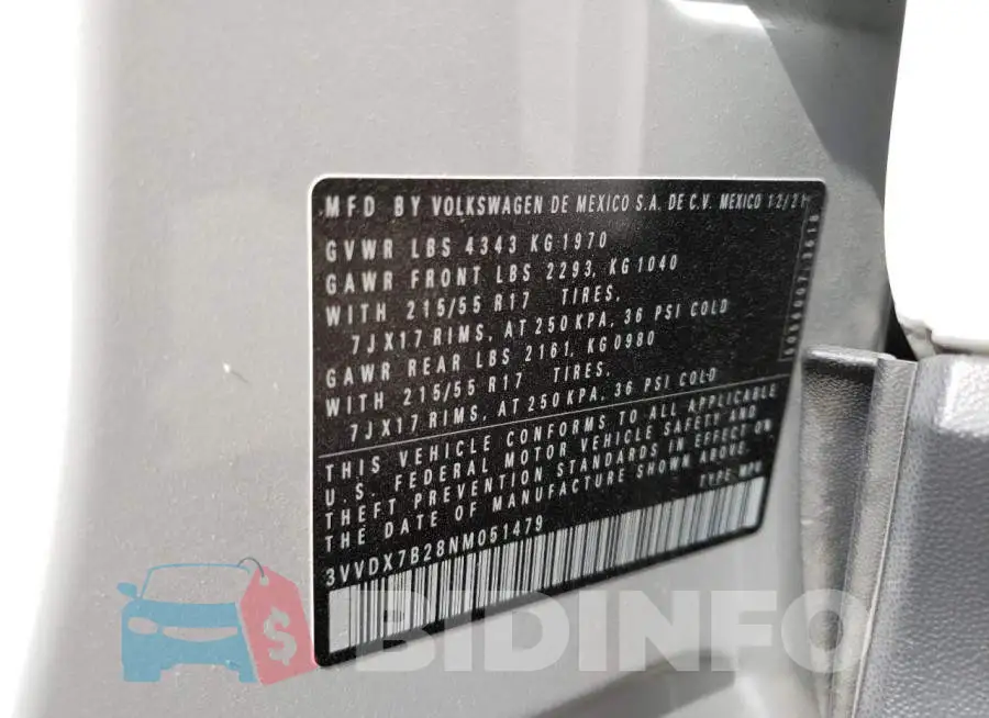 3VVDX7B28NM051479 Photo# 13